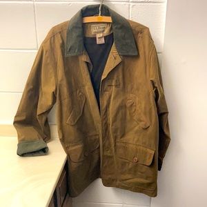 LL Bean Vintage Canvas & Corduroy Jacket | sz M - regular| brown & dark sage